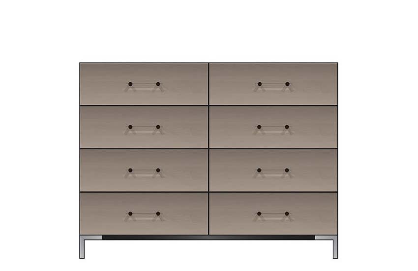 American Modern  56'' Eight-Drawer Dresser