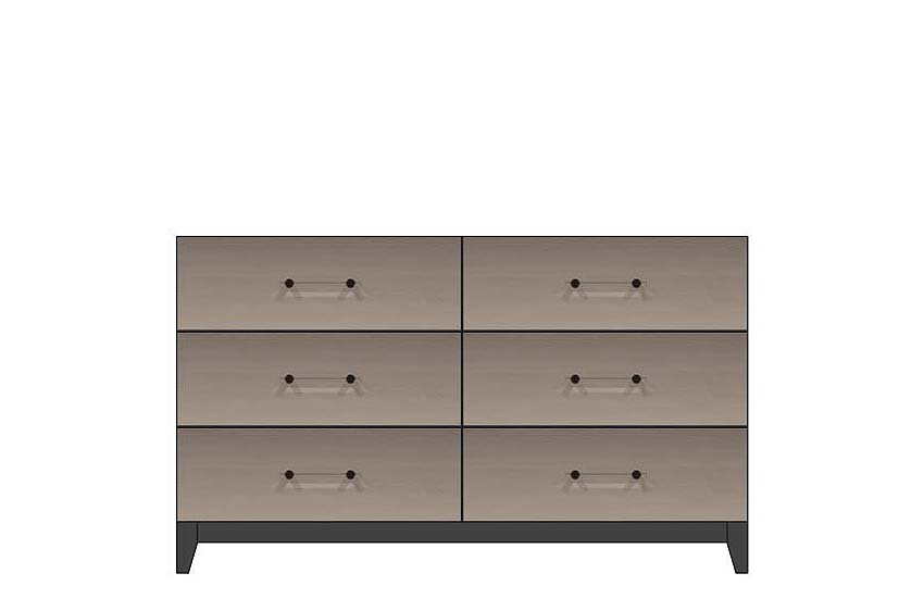 American Modern  56'' Six-Drawer Dresser