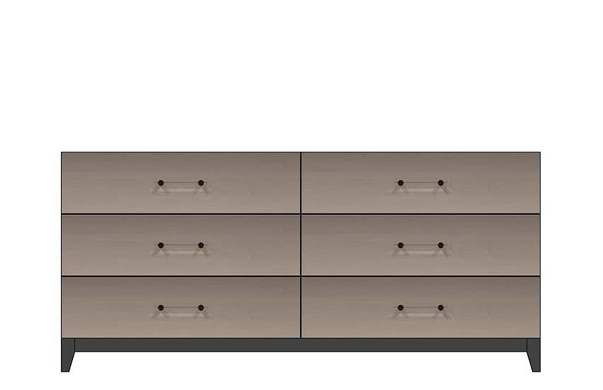 American Modern  72'' Six-Drawer Dresser