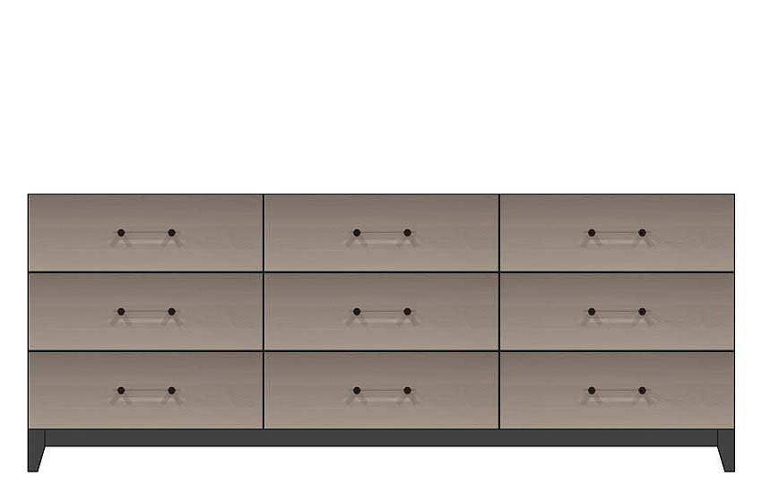 American Modern  84'' Nine-Drawer Dresser