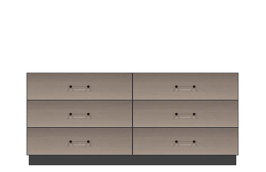 American Modern  72'' Six-Drawer Dresser