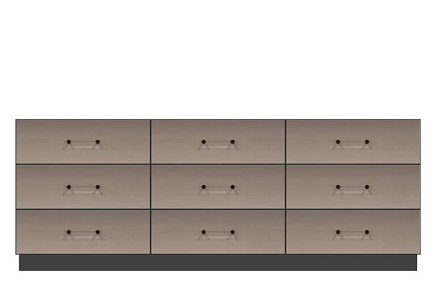 American Modern  84'' Nine-Drawer Dresser