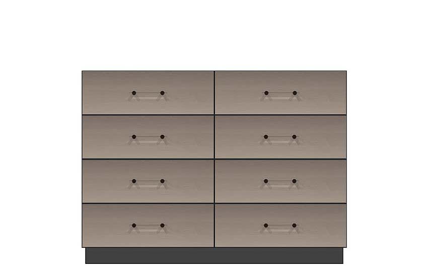 American Modern  56'' Eight-Drawer Dresser