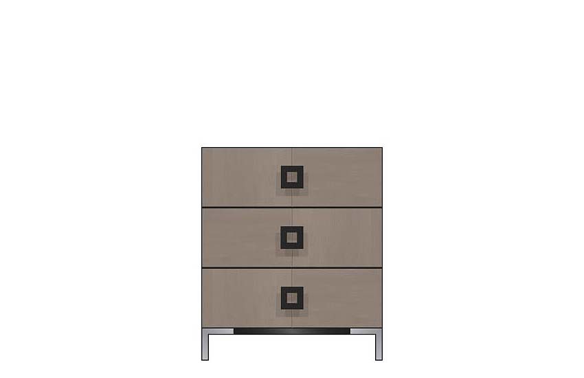 American Modern 28'' Three-Drawer Bedside Chest