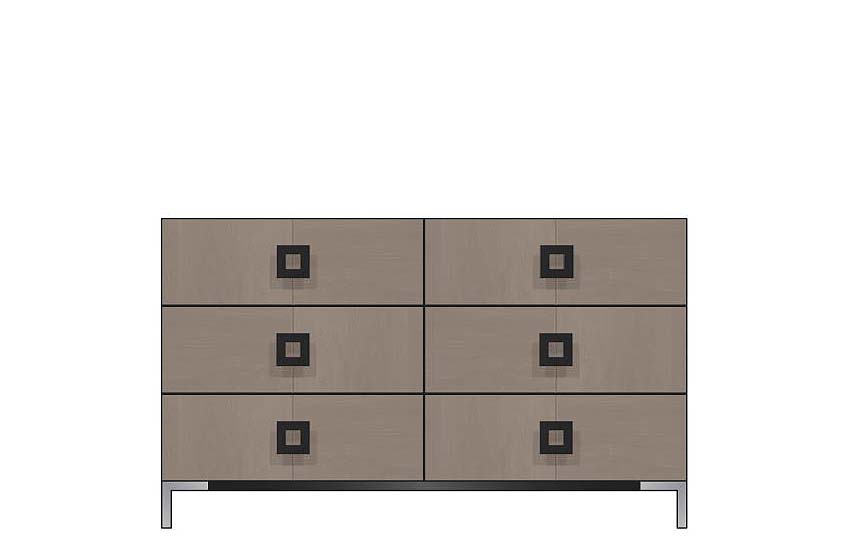 American Modern  56'' Six-Drawer Dresser