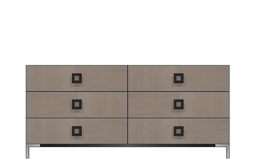 American Modern  72'' Six-Drawer Dresser
