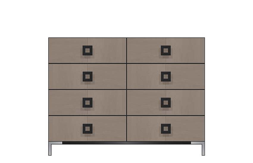 American Modern  56'' Eight-Drawer Dresser