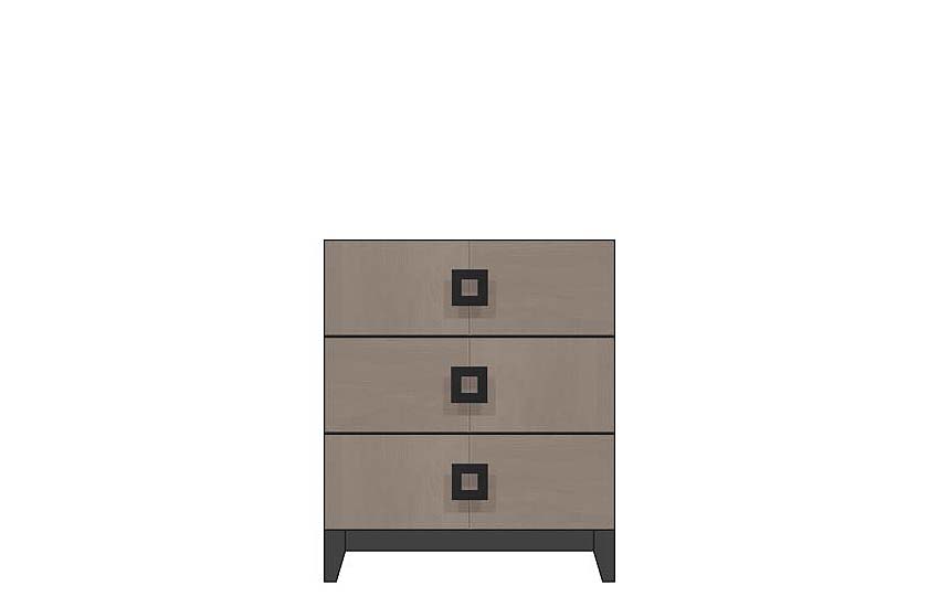 American Modern 28'' Three-Drawer Bedside Chest