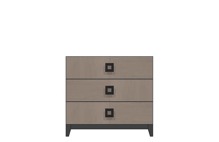 American Modern 36'' Three-Drawer Bedside Chest