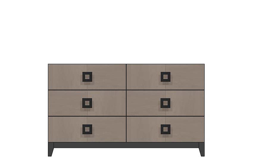 American Modern  56'' Six-Drawer Dresser