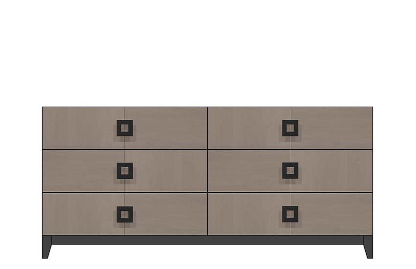 American Modern  72'' Six-Drawer Dresser
