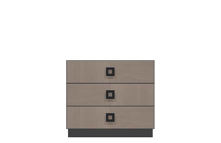 American Modern 36'' Three-Drawer Bedside Chest