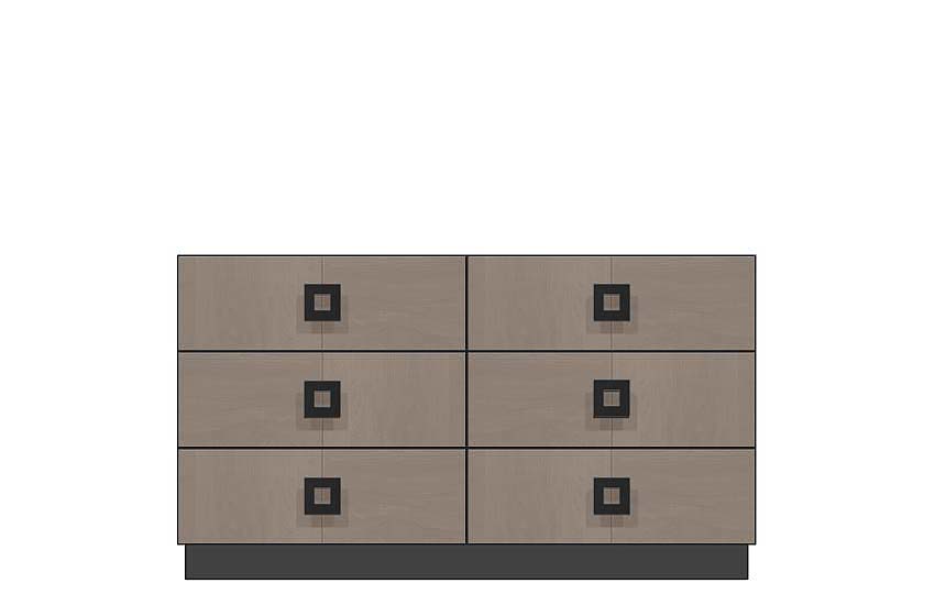 American Modern  56'' Six-Drawer Dresser