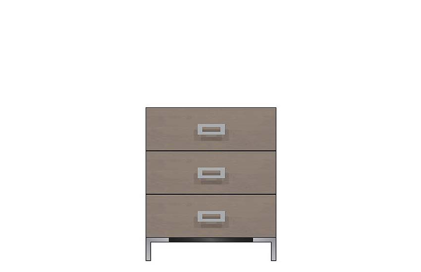 American Modern 28'' Three-Drawer Bedside Chest