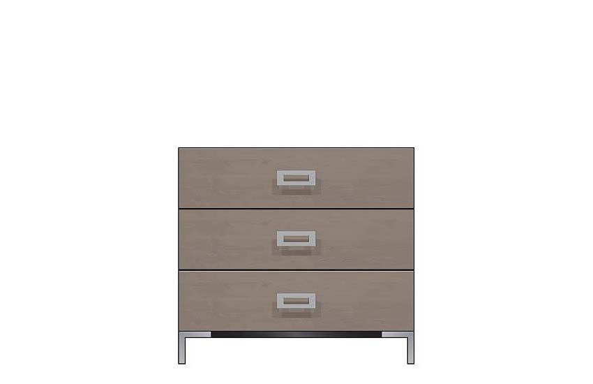 American Modern 36'' Three-Drawer Bedside Chest