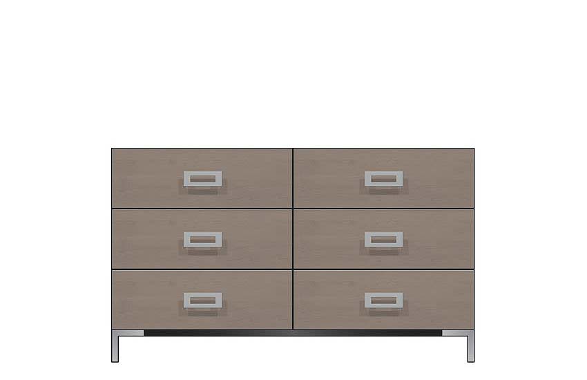 American Modern  56'' Six-Drawer Dresser