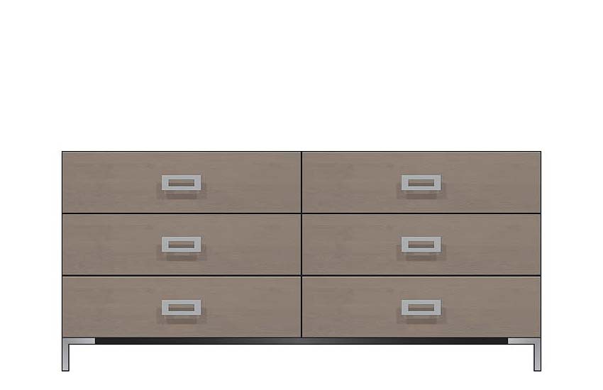 American Modern  72'' Six-Drawer Dresser