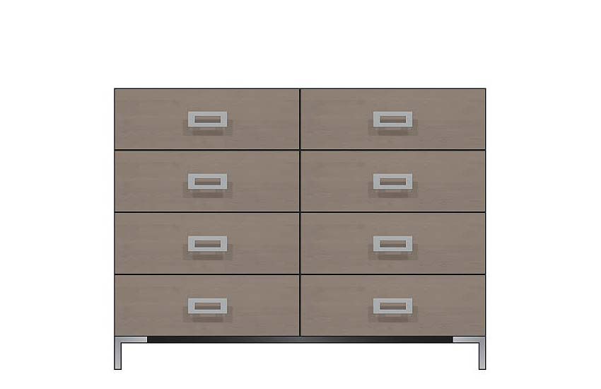 American Modern  56'' Eight-Drawer Dresser