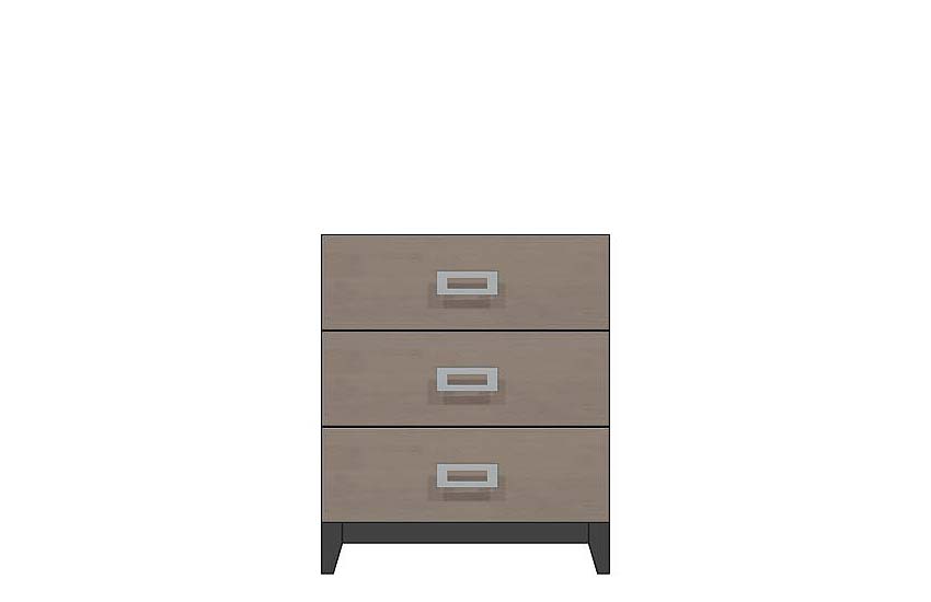 American Modern 28'' Three-Drawer Bedside Chest
