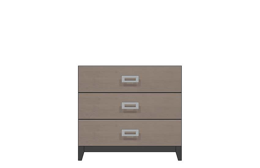 American Modern 36'' Three-Drawer Bedside Chest