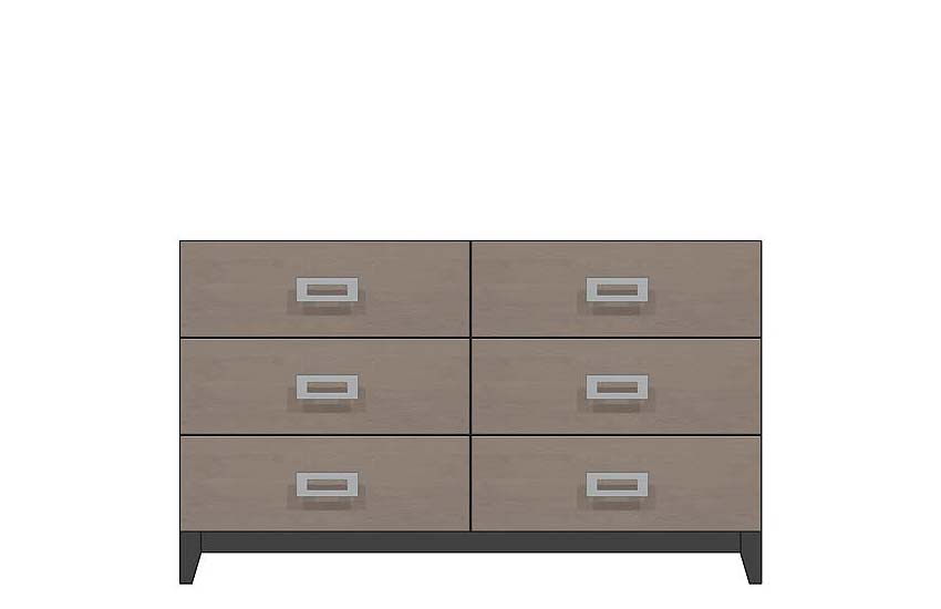 American Modern  56'' Six-Drawer Dresser