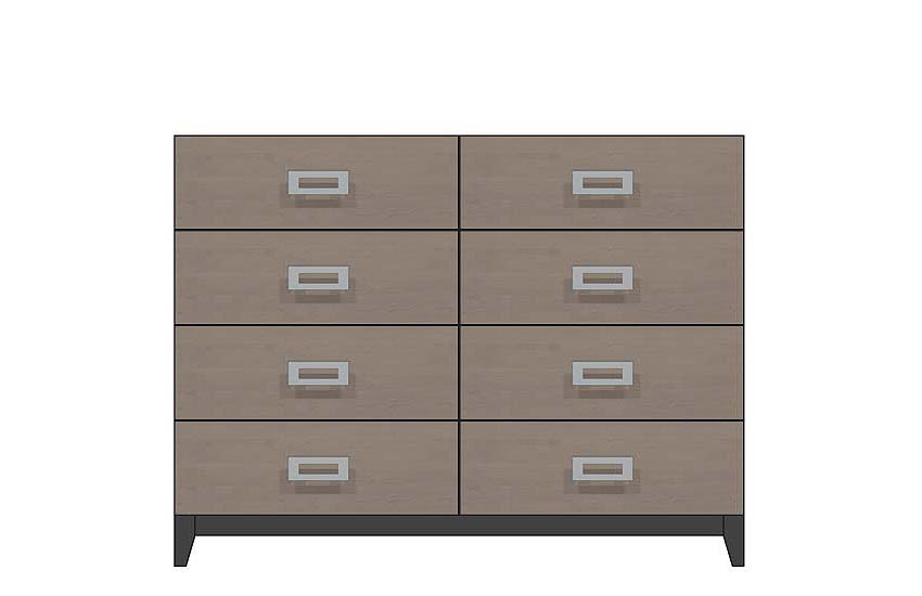 American Modern  56'' Eight-Drawer Dresser