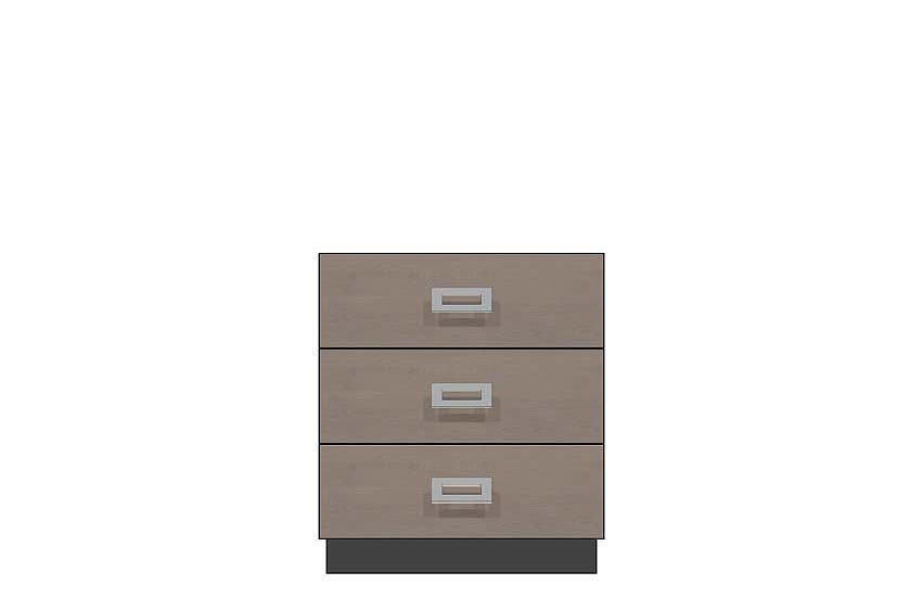 American Modern 28'' Three-Drawer Bedside Chest