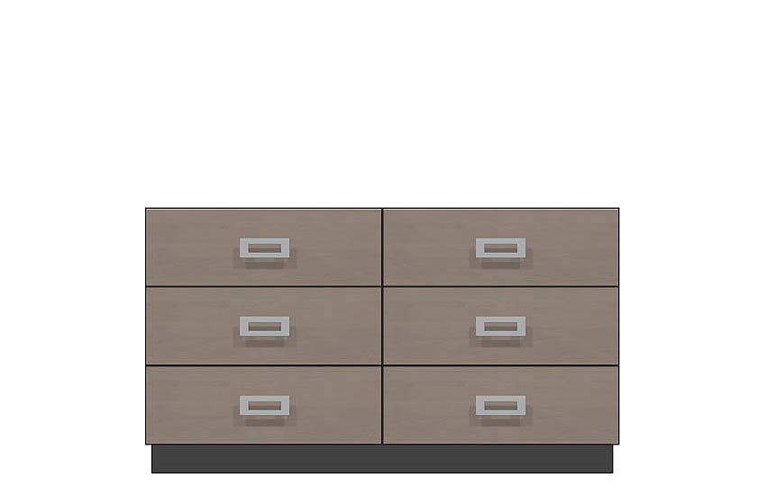 American Modern  56'' Six-Drawer Dresser