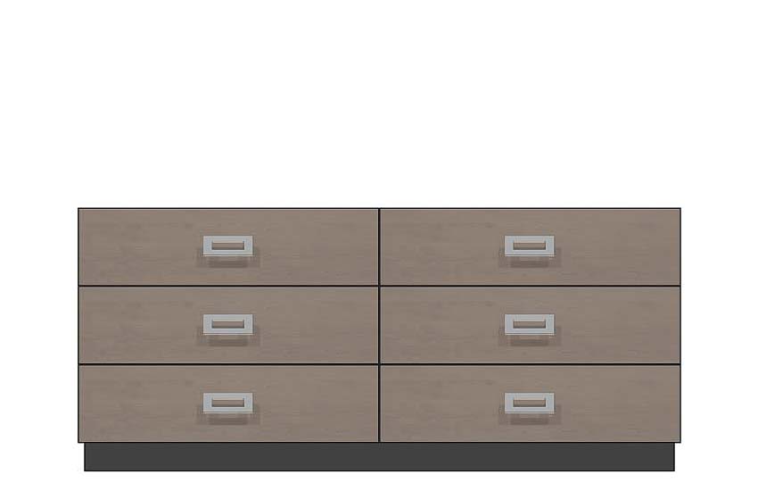 American Modern  72'' Six-Drawer Dresser