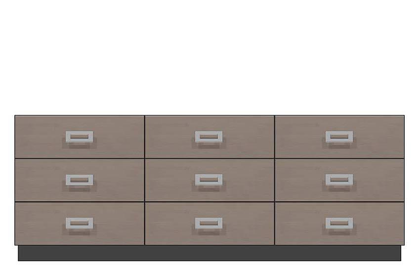 American Modern  84'' Nine-Drawer Dresser