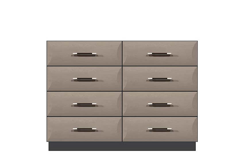 American Modern  56'' Eight-Drawer Dresser