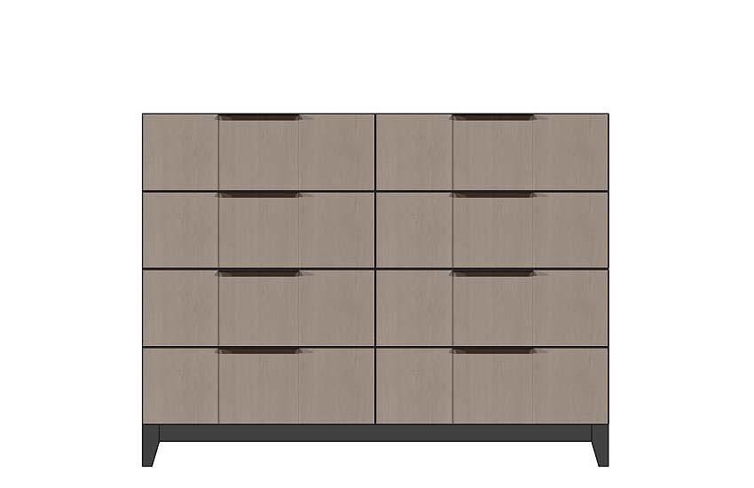American Modern  56'' Eight-Drawer Dresser