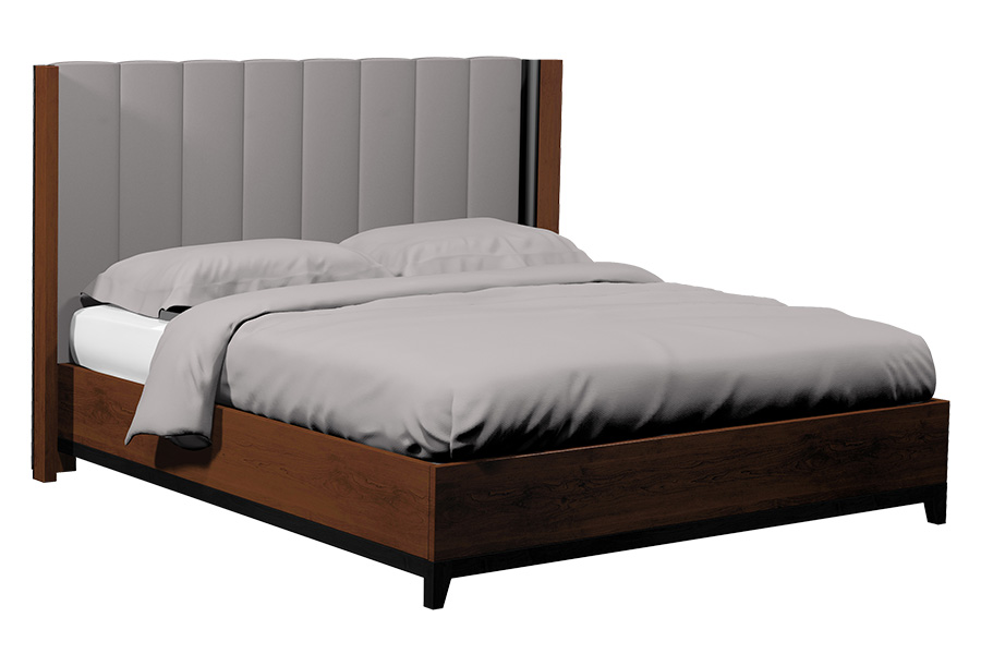 American Modern 1C Queen Vertical Panel Upholstered Bed