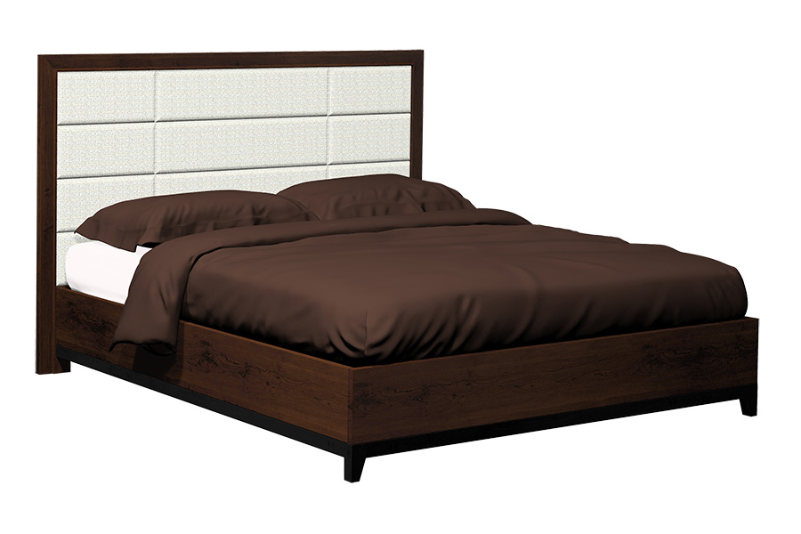 American Modern 2C Queen 12 Panel Upholstered Bed