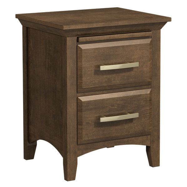 Windham 24'' 2-Drawer Nightstand W/Pullout Shelf Brown Maple