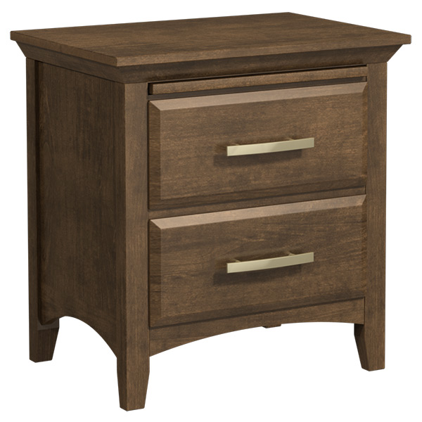 Windham 29'' 2-Drawer Nightstand W/Pullout Shelf Brown Maple