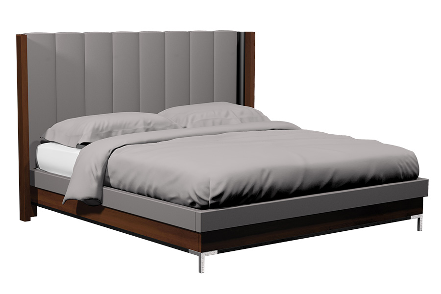American Modern 1A Queen Vertical Panel Upholstered Bed
