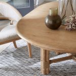 Retreat Pole Rattan Round Dining Table with 1-20in Leaf