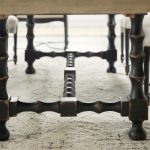 Ciao Bella 84in Trestle Table with 2-18in Leaves-Flaky White/Black