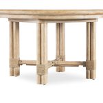 Retreat Pole Rattan Round Dining Table with 1-20in Leaf