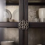 Sanctuary Glass Bunching Curio-Ebony Antiqued Oak