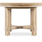Retreat Pole Rattan Round Dining Table with 1-20in Leaf
