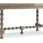 Ciao Bella 84in Trestle Table with 2-18in Leaves-Natural/Gray