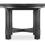 Retreat Pole Rattan Round Dining Table with 1-20in Leaf