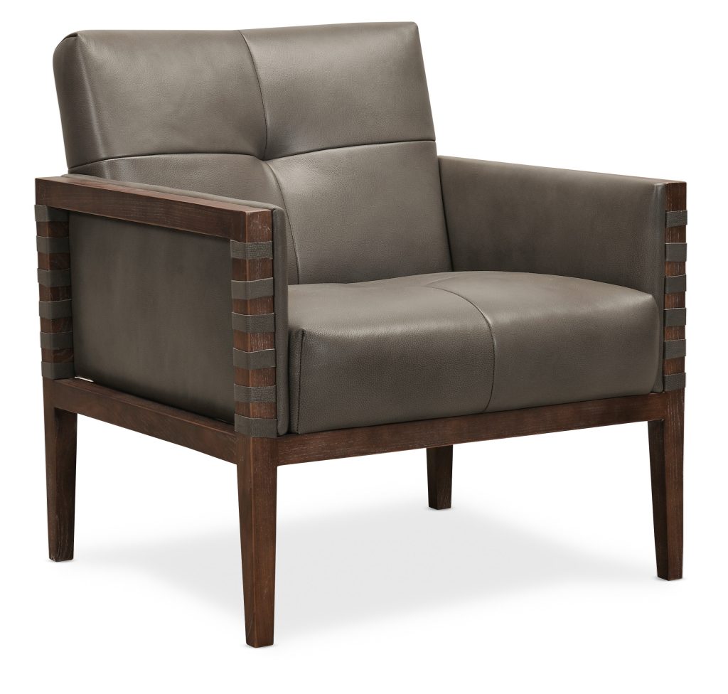 Carverdale leather Club Chair withWood Frame