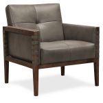 Carverdale leather Club Chair withWood Frame