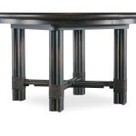 Retreat Pole Rattan Round Dining Table with 1-20in Leaf