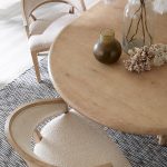 Retreat Pole Rattan Round Dining Table with 1-20in Leaf
