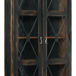 Sanctuary Two-Door Thin Display Cabinet - Ebony