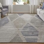 Elias Modern Diamond, Ivory/Blue/Brown